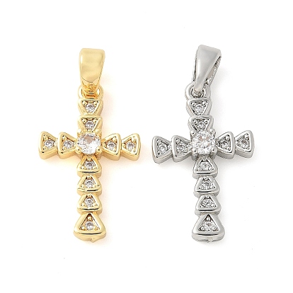 Латунные микро проложить кубического циркония подвески, без кадмия, без никеля и без свинца, крест прелести