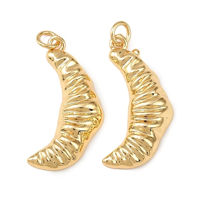 Латунные подвески, круассан, с прыжковых колец, без свинца и без кадмия, долговечный, стойки покрытие