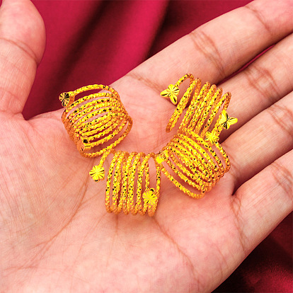 Латунные манжеты открытые кольца для женщин, золотые