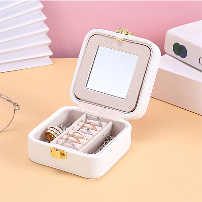 Square PU Leather Jewelry Set Boxes, Flip Cover Box with Velvet Inside and Magnetic Clasps, Storage Gift Case