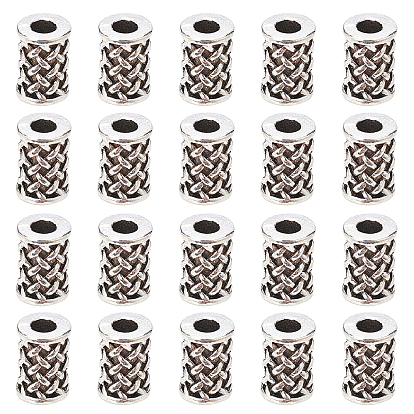 Zinc Alloy Beads, Imitation Woven Rattan Pattern, Column