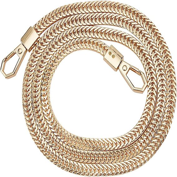 Железные плоские ручки для сумок со змеиной цепочкой, с застежками из цинкового сплава, для аксессуаров для замены сумок