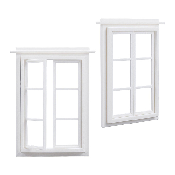 2Pcs PLA Window Miniature Ornaments, for Garden Dollhouse Accessories