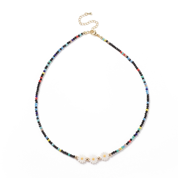 Shell Sunflower & Glass Beaded Necklace for Women