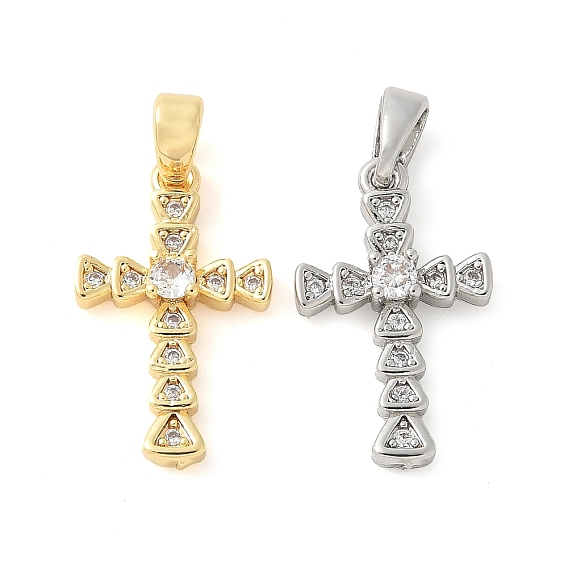 Латунные микро проложить кубического циркония подвески, без кадмия, без никеля и без свинца, крест прелести