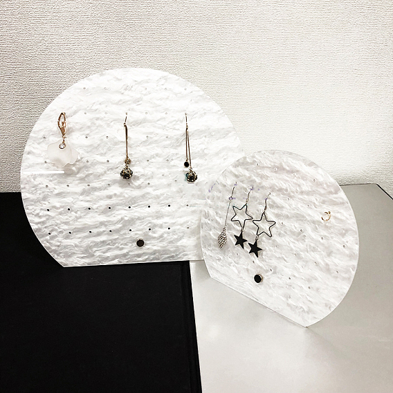Acrylic Slant Back Jewerly Display Stands, Water Ripple Jewelry Organizer Holder for Earring Display