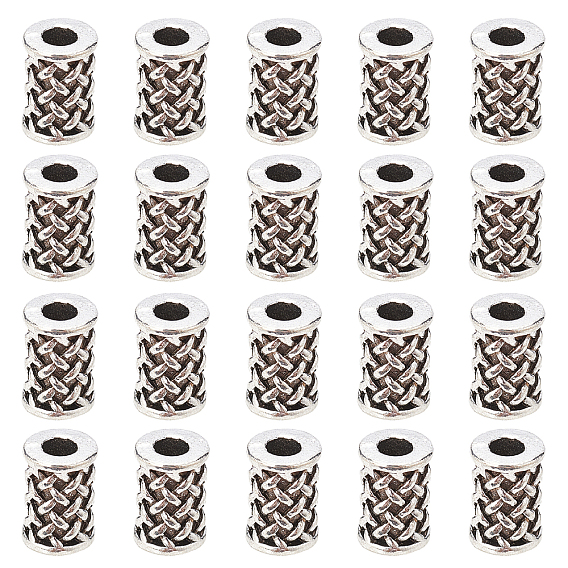 Zinc Alloy Beads, Imitation Woven Rattan Pattern, Column
