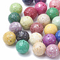 Handmade Polymer Clay Beads, with Shell, Round