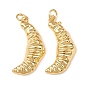 Латунные подвески, круассан, с прыжковых колец, без свинца и без кадмия, долговечный, стойки покрытие