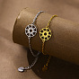 304 Stainless Steel Star Link Bracelets, Cable Chain Bracelets for Women