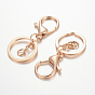 Iron Keychain Clasp Findings, with Alloy Lobster Claw Clasps and Swivel Clasps, 66mm