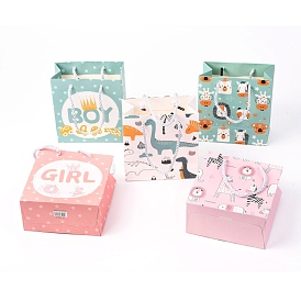 Bolsas de papel de dibujos animados, Rectángulo, para guardar joyas
