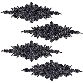 4шт. аппликации из стеклянных хрустальных стразов в виде цветов, для свадебного платья, ремень