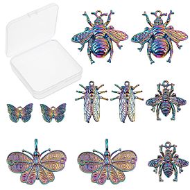 SUNNYCLUE 10Pcs 5 Styles Plated Alloy Pendants, Cadmium Free & Lead Free, Butterfly & Bees & Cicada
