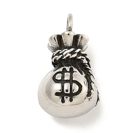 316 Surgical Stainless Steel Pendants, Money Bag Charm