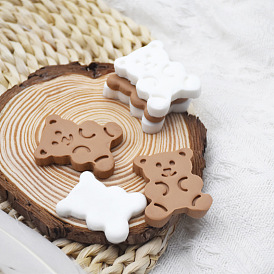 Silicone Chocolate Cookie Candy Molds, with 3 Bear-shaped Cup, Baking Mold