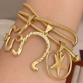 Sommer-Charm-Armbänder aus Messing, golden