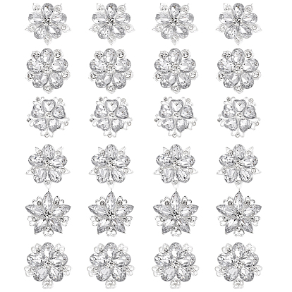 24 шт. булавки для лацканов одежды со стразами из цветочного сплава