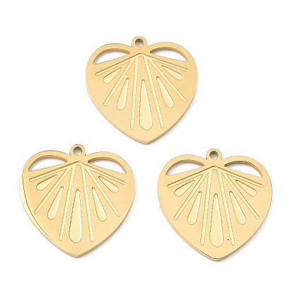 Ion Plating(IP) 316 Surgical Stainless Steel Pendants, Heart Charm