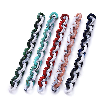Handmade Acrylic Cable Chains, Imitation Gemstone Style