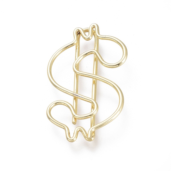 Dollar Sign Shape Iron Paperclips, Cute Paper Clips, Funny Bookmark Marking Clips