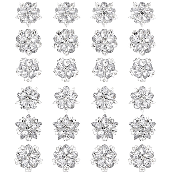 24 шт. булавки для лацканов одежды со стразами из цветочного сплава