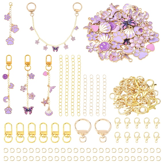 Сделай сам наборы для ключей, в том числе подвески из сплава с эмалью, печатные подвески сплава, удлинитель железной цепи, пружинные поворотные защелки для ворот из сплава и защелки типа «клешня лобстера»