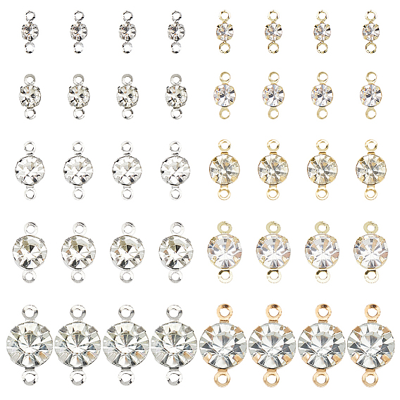 200 шт 10 стили железные кристаллы стразы соединительные подвески, плоские круглые ссылки