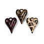 Непрозрачные кабошоны из смолы, сердце с печатью леопарда