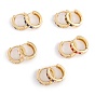 Huggy Creolen aus Messingemaille, Ring mit flacher Runde, langlebig überzogen, golden