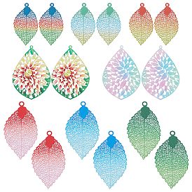 16 шт. 8 цвета 201 украшения из нержавеющей стали с травлением металла подвески, лист