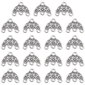 Tibetan Style Alloy Chandelier Component Links, Triangle with Flower