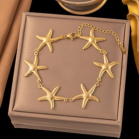 304 Браслеты из нержавеющей стали в форме морских звезд для женщин
