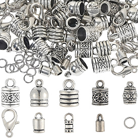 Наборы для самостоятельного изготовления ювелирных изделий, включая концы шнура из сплава и застежки-лобстеры, 304 кольца прыжок из нержавеющей стали