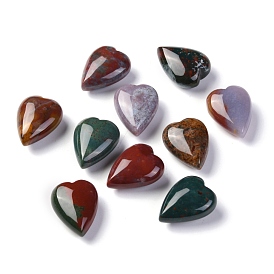 Natural Ocean Jasper Heart Love Stone, Pocket Palm Stone for Reiki Balancing