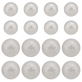 Perles texturées en acier inoxydable unicraftale 304, pas de trous / non percés, ronde