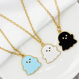 Cute Colorful Ghost Pendant Necklace - Fashionable Trendy Best Friend Jewelry