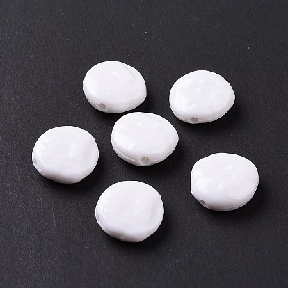 Непрозрачные акриловые бусины, плоско-круглые