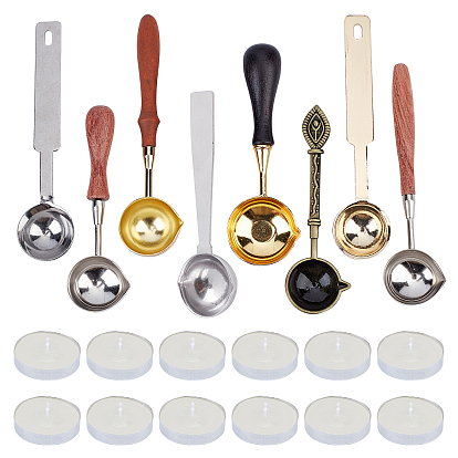 DIY Stamp Making Kits, Including Metal Wax Sticks Melting Spoon and Candle