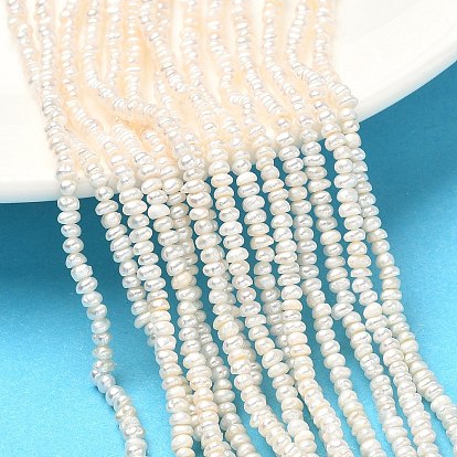 Нити из натурального культивированного пресноводного жемчуга, рондель, класс 4а+