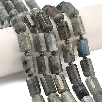 Природные лабрадорита бисер нитей, граненые, колонка, с бисером
