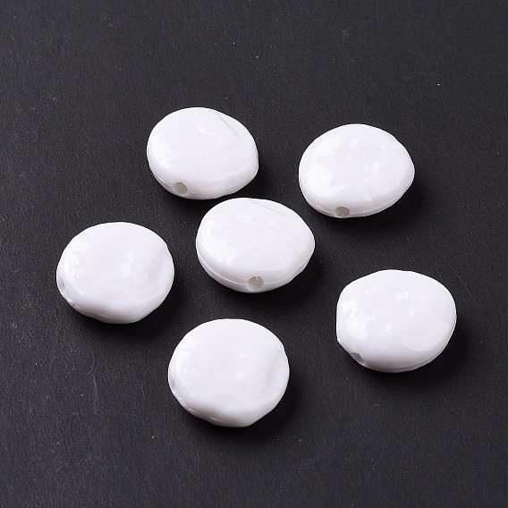 Непрозрачные акриловые бусины, плоско-круглые