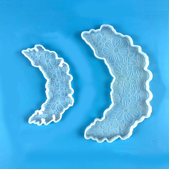 Подставки под стаканы из пищевого силикона своими руками, формы для литья смолы, луна с цветком