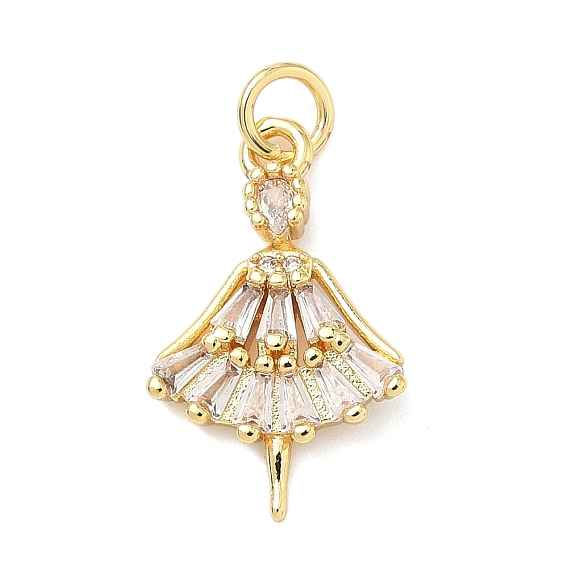 Латунные микро проложить кубического циркония подвески, прелести балерин, долговечный, стойки покрытие, без свинца и без кадмия, с целью перехода в кольце