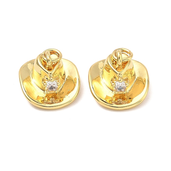 Латунные микро проложить кубического циркония подвески, шляпные прелести, стойки покрытие, долговечный, без свинца и без кадмия