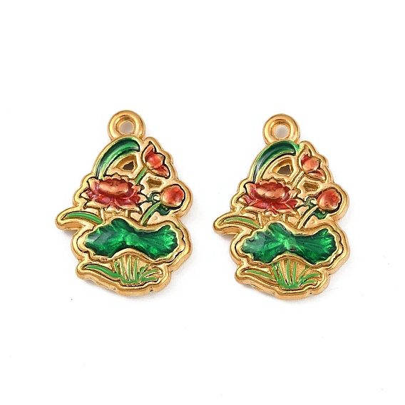 304 нержавеющей стальной эмали подвески, цветочный шарм, ионное покрытие (ip)