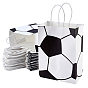 30Pcs Paper Football Pattern Printed Carry Storage Tote Bags, Shopping Bags for Chocolate, Candy, Cookies Gift Packing, Rectangle