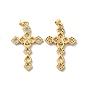 Покрытие стойки латунь микропаве прозрачные подвески из кубического циркония, долговечный, без свинца и без кадмия, крест очарование, религия