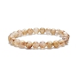 Grade AA Natural Gold Rutilated Quartz Round Beaded Stretch Bracelets for Women