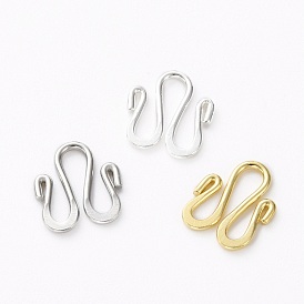 Brass S Hook Clasps, Long-Lasting Plated